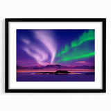 Colorful abstract art print of a Yukon scenery with textured brush strokes on a large framed canvas.