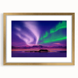 Extra large abstract art print of Yukon scenery in textured style, featuring earthy tones, framed with a gold mat.