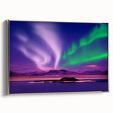 Framed canvas depicting a vintage Yukon landscape in colorful hues, ideal for living room decor.