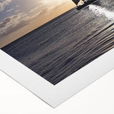 Art deco poster of a Caribbean Aruba scenery in pastel shades on rolled canvas, suitable for dining room decor.