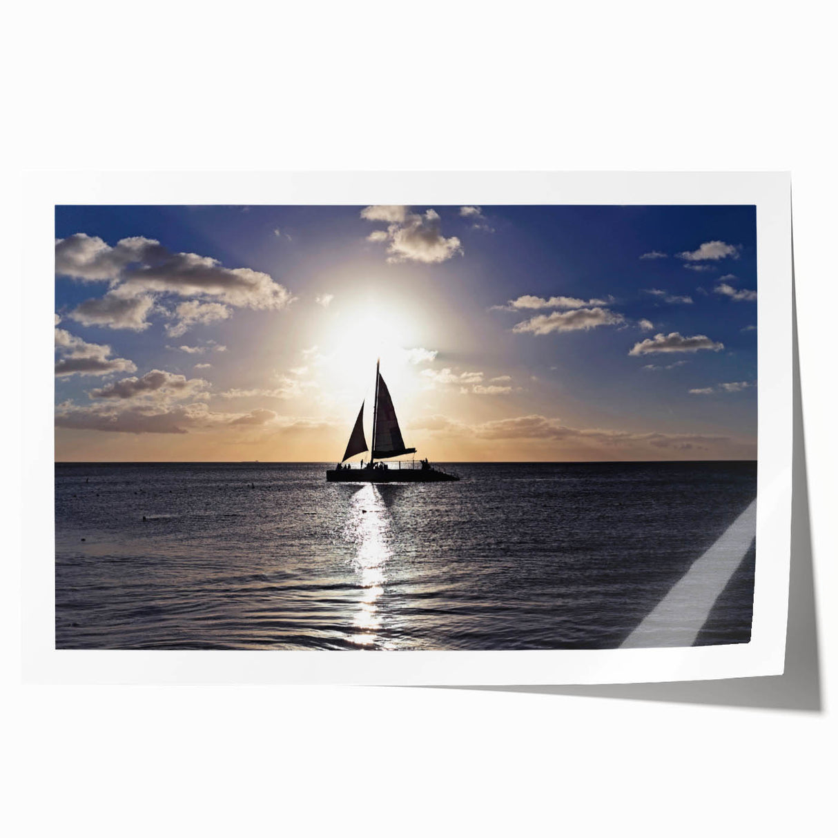 Rolled print of a Caribbean Aruba scenery with vivid blue and green tones, ideal for art wall dining room.