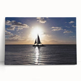 Black and white stretched canvas of a Caribbean scenery, ideal for kitchen wall art.