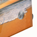 Large abstract acrylic print of Caribbean scenery in vibrant blue and green hues, ideal for dining room art.