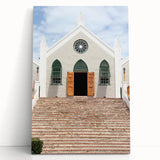 Large black and white stretched canvas featuring a serene Caribbean seascape, ideal for kitchen wall art.