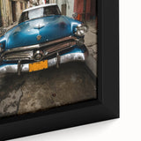 Extra large framed canvas featuring a textured, colorful Caribbean scenery, ideal for living room decor.