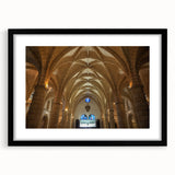 Extra large abstract art print of colorful Caribbean scenery on textured canvas, framed in black.