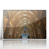 Framed acrylic print of a Caribbean scenery with gentle blue and green tones, ideal for modern art wall decor.