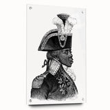 Acrylic print of a Caribbean Haiti landscape in vibrant blue and green tones, suitable for bedroom or dining room decor.