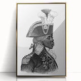 Mid-century modernist art of a Caribbean scene in muted gold and blue tones on framed acrylic.