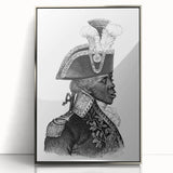 Art deco poster featuring a Caribbean Haiti beach scene in pastel shades on a framed acrylic.