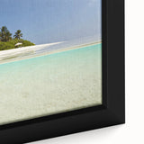 Extra large framed canvas depicting a vibrant Caribbean Martinique scenery in black with colorful textured art.