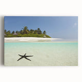 Black and white photograph of Caribbean Martinique scenery on stretched canvas.