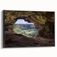 Black and white framed canvas of a vintage Puerto Rican landscape, ideal for bedroom wall decor.