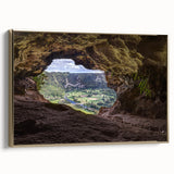 Framed canvas depicting a vintage-style Puerto Rican landscape in black, ideal for bedroom wall art.