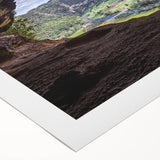 Art deco poster of a Caribbean Puerto Rican scenery in pastel shades on rolled canvas, suitable for dining room wall art.