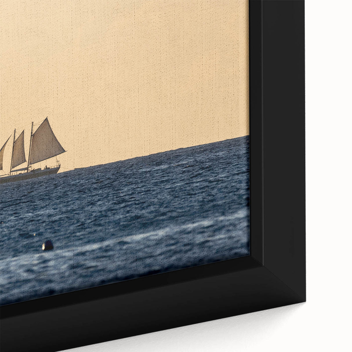 Extra large framed canvas featuring a textured depiction of the Caribbean Saint Vincent scenery in vibrant colors.