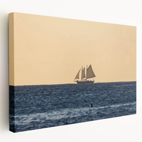 Caribbean landscape with vivid blue ocean and lush greenery on stretched canvas, suitable for kitchen wall art.