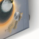 Acrylic print of a large abstract rendition of the Caribbean Virgin Islands in vibrant blue and green tones.