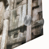 Large abstract wall art in mid-century modernist style, featuring vibrant colors on acrylic glass.