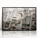 Art Deco poster of Belize scenery in black acrylic frame, ideal for modern nursery wall decor.