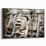 Black and white framed canvas featuring a vintage-style landscape of Belize, ideal for bedroom wall art.