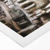 Art deco poster of a Central American scenery in muted earth tones on rolled canvas, suitable for dining room wall art.