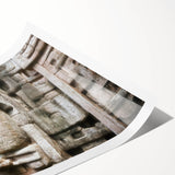 Extra large wall art featuring line art flowers in muted tones on a rolled canvas, ideal for large living room decor.