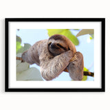 Extra large abstract art print featuring a colorful, textured depiction of a Central American scenery on a framed black mat.