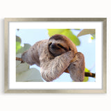 Textured abstract art print depicting a Costa Rican landscape in earth tones, framed in silver, ideal for bedroom art.