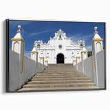 Black and white framed canvas of a vintage El Salvador landscape, ideal for bedroom wall art.