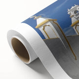 Art deco poster of a vibrant Central American landscape on rolled canvas, ideal for nursery wall art.