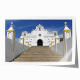 Rolled print of a Salvadoran landscape with vibrant green hues, ideal for art wall dining room decor.