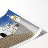 Extra large rolled print of line art flowers in neutral tones, ideal for large living room wall art.