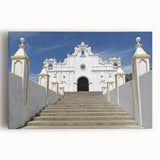 Black and white stretched canvas of El Salvador scenery, ideal for kitchen wall art.