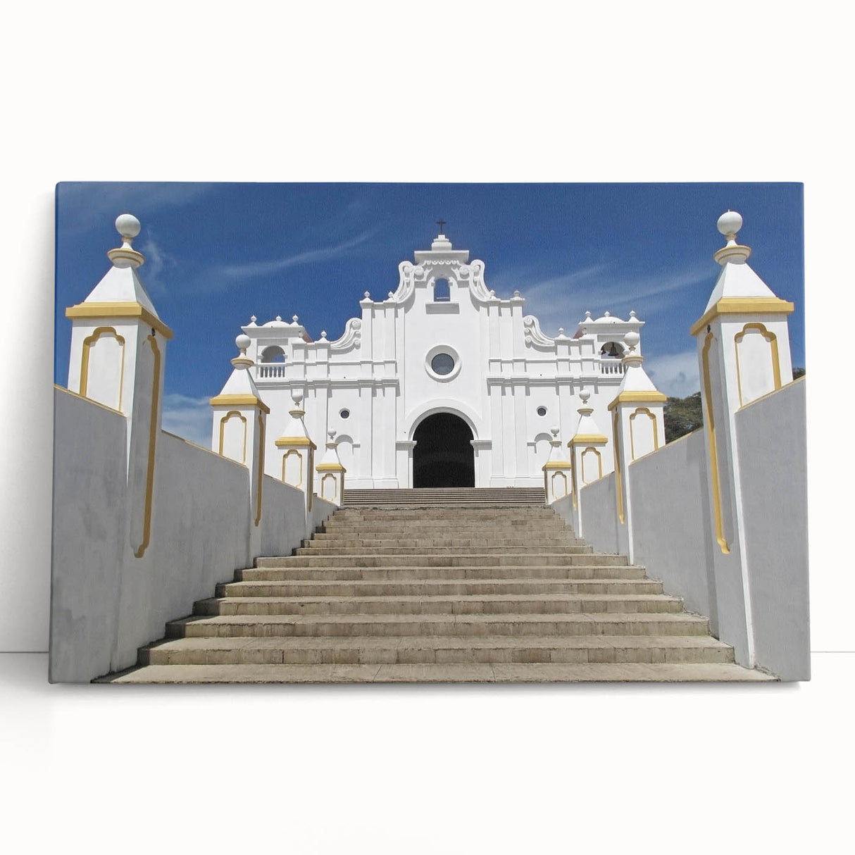 Black and white photograph of El Salvador scenery on a large stretched canvas, ideal for kitchen wall art.