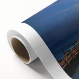 Art deco poster of a Guatemalan landscape on rolled canvas, ideal for nursery wall art.