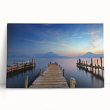 Black and white photograph of a Guatemalan landscape on stretched canvas, ideal for kitchen wall art.