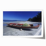 Extra large rolled print of a Central American scenery with vibrant floral elements, ideal for art wall dining room.