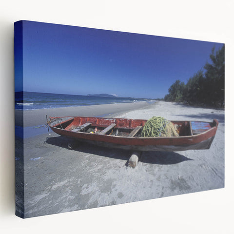 Large stretched canvas featuring a vibrant, detailed depiction of a Central American landscape, ideal for kitchen wall art.