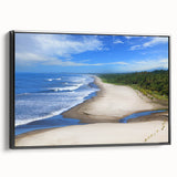 Black and white landscape art painting of a Nicaraguan scenery on framed canvas, ideal for bedroom wall decor.