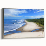 Framed canvas landscape art painting featuring a colorful Central America scenery, ideal for living room decor.