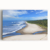 Black and white stretched canvas featuring a panoramic view of a Nicaraguan landscape, ideal for kitchen wall art.