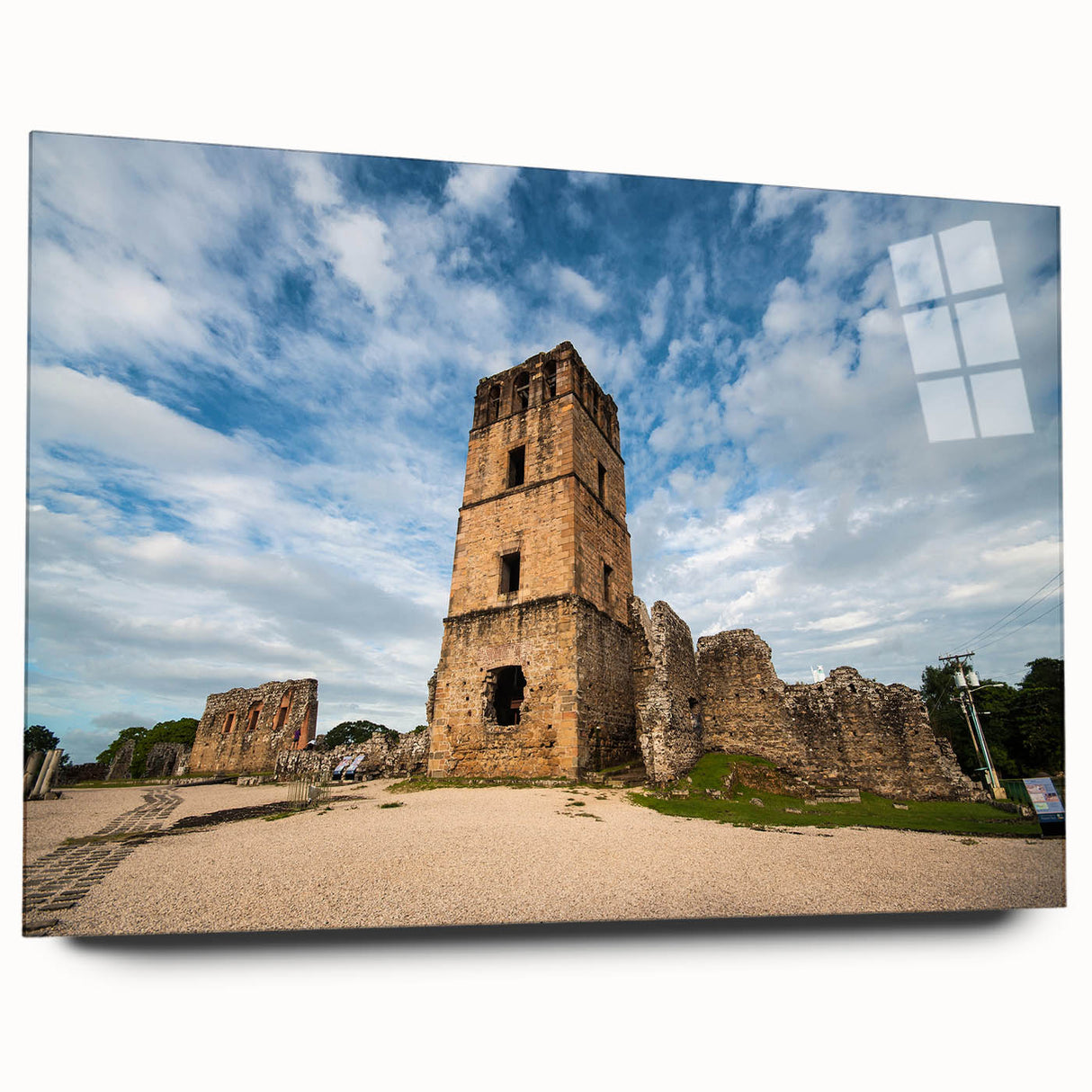 Acrylic print of a large abstract depiction of Central America in vibrant colors, ideal for bedroom or dining room art.