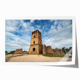 Rolled print of a Central American scenic landscape featuring lush greenery and vibrant flowers.