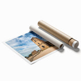 Extra large rolled print of a Central American scenery with vibrant floral elements, ideal for classy bathroom wall art.