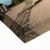 Black and white landscape art painting of Central America on stretched canvas, ideal for bedroom wall art.