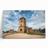 Black and white stretched canvas featuring a panoramic view of a Central American cityscape, ideal for kitchen wall art.