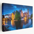 Large art print of a European Belgian scenery on stretched canvas, featuring muted earth tones, ideal for kitchen wall art.