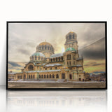 Large abstract wall art featuring a Bulgarian landscape in muted earth tones on a framed acrylic.