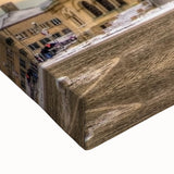 Large art of a black and white Bulgarian landscape on stretched canvas, suitable for bedroom wall decor.